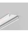 1m aluprofil WIDE24 G/W - Hvid lakeret, påbygning, LED skinne