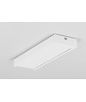 2m aluprofil WIDE24 G/W - Hvid lakeret, påbygning, LED skinne