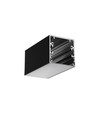 1m aluprofil PHIL53 C10 - Sort lakeret, påbygning, LED skinne
