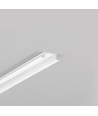 1m aluprofil BEGTIN12 J/S - Hvid lakeret, indbygget, LED skinne