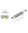 2m aluprofil DIAGONAL10 C - Hvid lakeret, indbygget, LED skinne