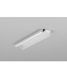 2m aluprofil DIAGONAL10 C - Hvid lakeret, indbygget, LED skinne