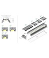 1m aluprofil DIAGONAL14 F/TY - Hvid lakeret, indbygget, LED skinne