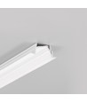 2m aluprofil DIAGONAL14 F/TY - Hvid lakeret, indbygget, LED skinne