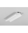 2m aluprofil DIAGONAL14 F/TY - Hvid lakeret, indbygget, LED skinne