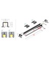 2m aluprofil SMART-IN10 AC2/Z - Anodiseret, indbygget, LED skinne