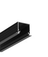 1m aluprofil LINEA-IN20 EE7F/U7 - Sort anodiseret, indbygget, LED skinne