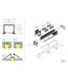2m aluprofil LINEA-IN20 EE7F/U7 - Sort anodiseret, indbygget, LED skinne