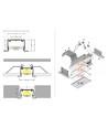 1m aluprofil PHIL RECESSED C10 - Hvid lakeret, indbygget, LED skinne