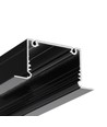 1m aluprofil PHIL RECESSED C10 - Sort lakeret, indbygget, LED skinne