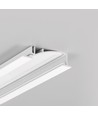 1m aluprofil FLAT8 H/UX - Hvid, indbygget, LED skinne