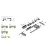 1m aluprofil FLAT8 H/UX - Hvid, indbygget, LED skinne