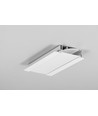 1m aluprofil FLAT8 H/UX - Hvid, indbygget, LED skinne
