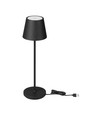 V-Tac opladelig bordlampe, trådløs - Sort, IP54 udendørs bordlampe, touch dæmpbar, model mini