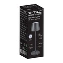 V-Tac opladelig bordlampe, trådløs - Sort, IP54 udendørs bordlampe, touch dæmpbar, model mini
