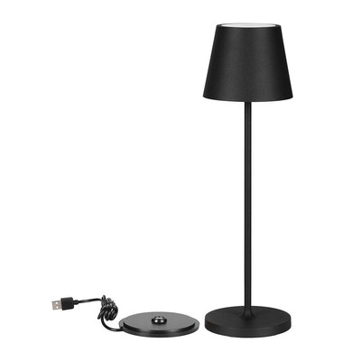Billede af V-Tac opladelig bordlampe, trådløs - Sort, IP54 udendørs bordlampe, touch dæmpbar, model mini