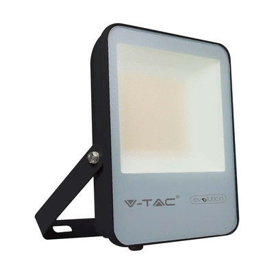 V-Tac 50W LED projektør - 185LM/W, arbejdslampe, udendørs - Dæmpbar : Ikke dæmpbar, Farve på hus : Sort, Kulør : Neutral