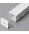 2m aluprofil sæt - LED-Strip profil, overflademontering, 200x3x2cm