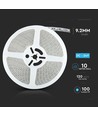 10m 8W/m stænktæt LED strip - 24V, IP65, 120 LED pr. meter, 6500K