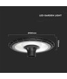 V-Tac 120W rund LED gadelampe - Ø60mm, IP65