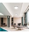 30W LED sensorlampe - IP44, 42x42cm, sort kant, indbygget mikrobølge sensor, 4000K