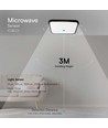 30W LED sensorlampe - IP44, 42x42cm, sort kant, indbygget mikrobølge sensor, 4000K