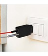 20W USB rejseadapter med PD og QC - Sort, hurtiglader, 1x USB-A og 1x USB-C PD