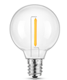 E14 1W LED kronepære - G40, Kultråd, klart glas