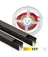 240cm Lys til akustikpanel, sort - Komplet sæt med aluprofil og CCT LED strip
