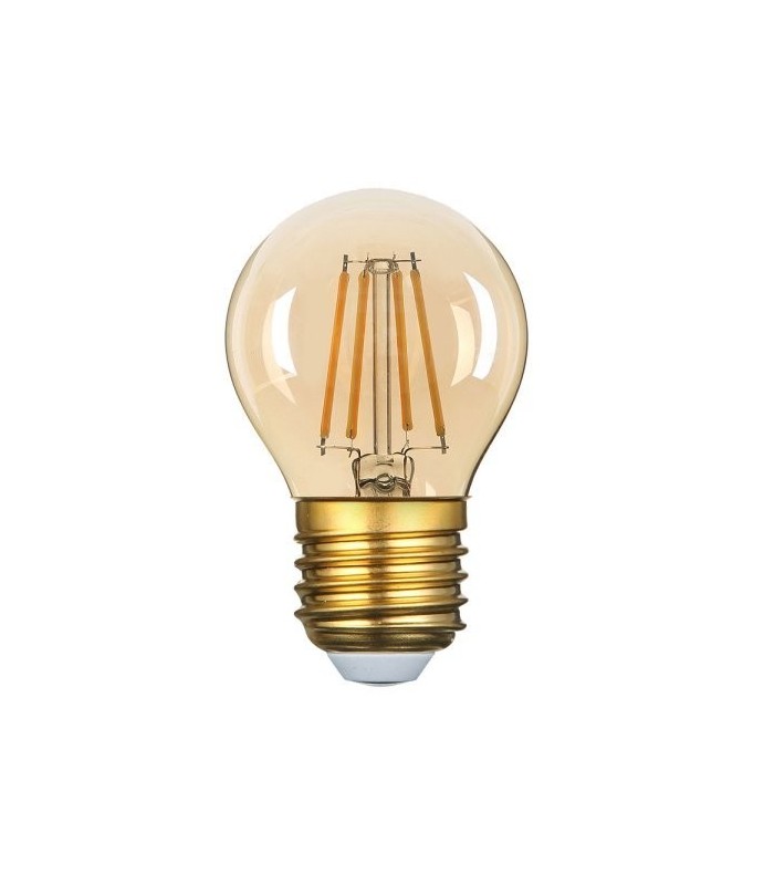 Stevenson debat Tips 4W dæmpbar LED Pære - Kultråd LED, rav farvet glas, G45, E27