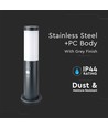 Pullertlampe med PIR-sensor E27 - Rustfrit stålhus (45 cm), Grå, IP44