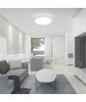 24W LED Dome Lys - Mikrobølge Sensor, 3000K, Rundt, Hvid Ramme, IP44