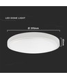 24W LED Dome Lys - Mikrobølge Sensor, 3000K, Rundt, Hvid Ramme, IP44