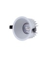 10W Ø8,5cm indbygningsspot Dæmpbar RA99 - IP54, Hul: Ø7,5 cm, Mål: Ø8,5 cm, Hvid kant