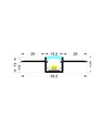 Fleksibel indspartling aluprofil til LED strip - 2 meter, inkl. cover