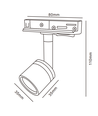 Hvid skinnespot med GU10 fatning - 1-faset, uden lyskilde, 1F3W