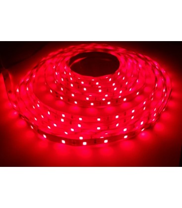 Rød 660nm 14,4W/m 24V LED strip - 5m, IP20, 60 LED pr. meter