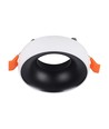 GU10 indbygningsspot - Rund, hvid ramme, sort reflektor, aluminium, IP20, Hul: Ø6 cm, Mål: Ø9,2 cm