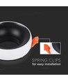 GU10 indbygningsspot - Rund, hvid ramme, sort reflektor, aluminium, IP20, Hul: Ø6 cm, Mål: Ø9,2 cm
