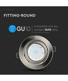 GU10 indbygningsspot - Satin nikkel, rund, Ø99 mm, hul: Ø74 mm
