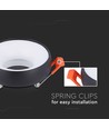 GU10 indbygningsspot - Rund, sort med hvid reflektor, aluminium, hul: Ø6cm, mål: Ø9,2cm