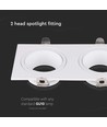 2 Hoved Spotlight Lamper - Jern+PC, Hvid+Hvid