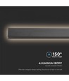 23W Lineært Væglys - LED, 1410*60*50mm, 3000K, Sort Hus, IP65