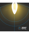 E14 4W Dæmpbar LED kertepære - Kultråd, varm hvid