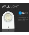 GU10 væglampe med op/ned lys - IP44 udendørs, hvid, aluminium, uden lyskilde