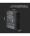 RGB LED controller med 20-knaps RF fjernbetjening - 12V/24V, 3 kanaler, IP20, til RGB strips
