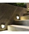 2W LED væglampe til indbygning - IP65, kvadratisk, sort, 70lm, inde / ude