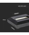 2W LED væglampe til indbygning - IP65, kvadratisk, sort, 70lm, inde / ude