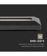 3W LED trappelys - IP65, sort, rektangulær, udendørs, 230 x 80 x 28 mm