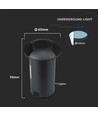 1W LED nedgravningsspot - Lys 3000K, Sort
